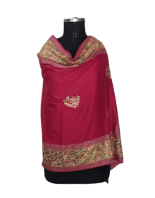 Women  Shawls Embroidery design Red
